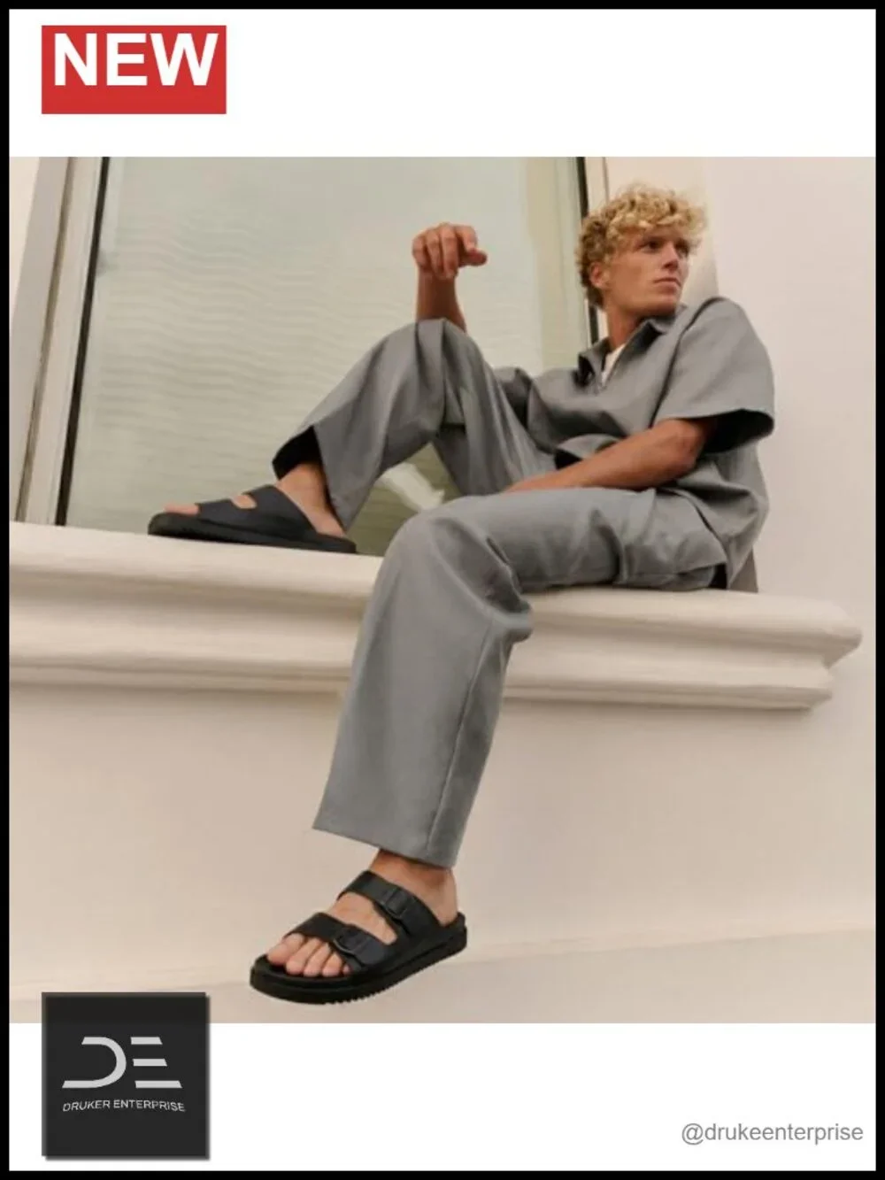 Slip On Slides with Adjustable Straps Cushioned Footbed Ridged Grip Outsole